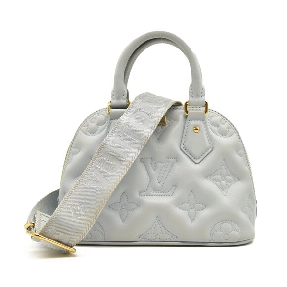 LOUIS VUITTON Calfskin Bubblegram Alma BB Ice Blue - Picture 2 of 16